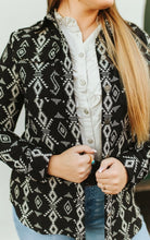 Load image into Gallery viewer, Aztec Black Long Sleeve Top