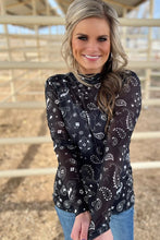 Load image into Gallery viewer, Bandana Babe Mesh Top Black