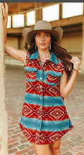 Load image into Gallery viewer, Aztec Wool Blend Sleeveless Shacket