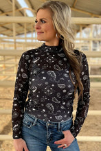 Load image into Gallery viewer, Bandana Babe Mesh Top Black