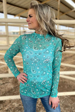 Load image into Gallery viewer, Bandana Babe Mesh Top Turquoise