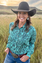 Load image into Gallery viewer, Tooled In Turquoise Performance Top