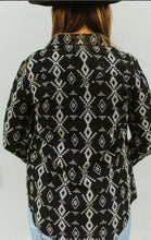 Load image into Gallery viewer, Aztec Black Long Sleeve Top