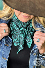 Load image into Gallery viewer, Sheridan Turquoise Tooled Wild Rag