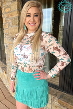 Load image into Gallery viewer, Forth Worth Fringe Skirt Turquoise