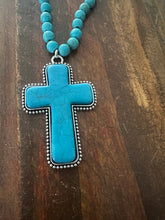 Load image into Gallery viewer, Turquoise Cross Necklace
