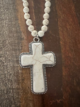 Load image into Gallery viewer, Ivory Marble Cross Necklace
