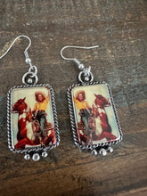 Load image into Gallery viewer, Western  Portrait Vintage Cowgirl Earrings
