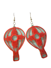 Load image into Gallery viewer, Balloon Zia Earrings-Turq and Red
