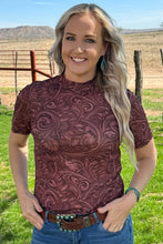 Load image into Gallery viewer, Country Road Short Sleeve  Mesh Top
