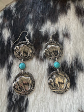 Load image into Gallery viewer, Buffalo Double Coin Earrings
