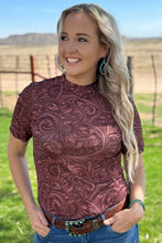 Load image into Gallery viewer, Country Road Short Sleeve  Mesh Top
