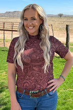 Load image into Gallery viewer, Country Road Short Sleeve  Mesh Top

