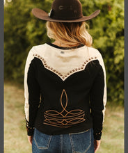 Load image into Gallery viewer, Black western studded long sleeve shirt
