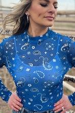 Load image into Gallery viewer, Bandana Babe Mesh Top Blue
