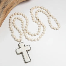 Load image into Gallery viewer, Vintage Boho Ivory Cross Necklace
