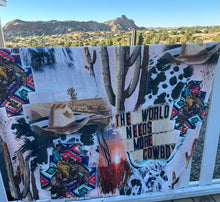 Load image into Gallery viewer, The World Needs More Cowboys Blanket

