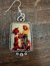 Load image into Gallery viewer, Western  Portrait Vintage Cowgirl Earrings

