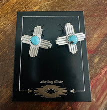 Load image into Gallery viewer, New Mexico Zia Turquoise Small Stud Earrings
