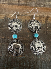 Load image into Gallery viewer, Buffalo Double Coin Earrings
