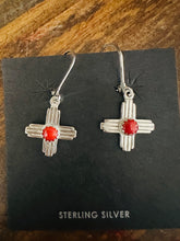 Load image into Gallery viewer, NM Zia Coral Earrings
