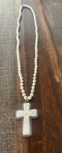 Load image into Gallery viewer, Ivory Marble Cross Necklace
