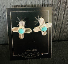 Load image into Gallery viewer, New Mexico Zia Turquoise Small Stud Earrings
