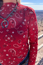 Load image into Gallery viewer, Bandana Babe Mesh Top Red
