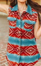 Load image into Gallery viewer, Aztec Wool Blend Sleeveless Shacket
