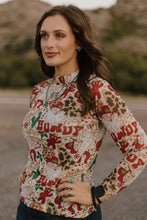Load image into Gallery viewer, Howdy Santa Mesh Top
