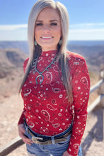 Load image into Gallery viewer, Bandana Babe Mesh Top Red
