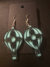 Load image into Gallery viewer, Balloon Zia Earrings- Turq and Black
