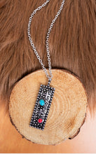 Load image into Gallery viewer, Red and Turquoise Silverstone Crosspointe Necklace

