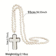 Load image into Gallery viewer, Vintage Boho Ivory Cross Necklace
