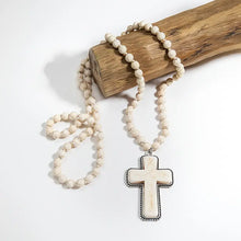 Load image into Gallery viewer, Vintage Boho Ivory Cross Necklace
