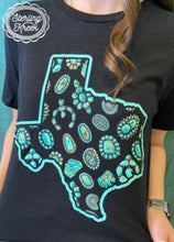 Load image into Gallery viewer, Texas Turquoise Jeweled T-Shirt
