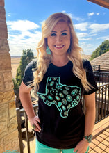 Load image into Gallery viewer, Texas Turquoise Jeweled T-Shirt
