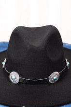 Load image into Gallery viewer, Turquoise Kane Creek Concho Black Hat Band
