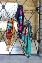 Load image into Gallery viewer, Women's scarf, Western Accessories, Western Apparel, Western Wholesale, western wild rags, cowboy rags, cowboy scarf, Wholesale Accessories, Wholesale Apparel, colorful wild rags, bright wild rags, boho western, boho wild rag, floral wild rag
