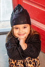 Load image into Gallery viewer, Toddler Black Sequin Girls Beanie

