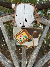 Load image into Gallery viewer, Sublime Cow Print Hand Tooled Purse
