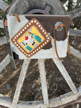Load image into Gallery viewer, Sublime Cow Print Hand Tooled Purse
