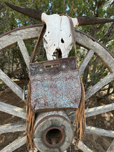 Load image into Gallery viewer, Blue Vine Hand Tooled Hand Tooled Purse
