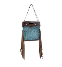 Load image into Gallery viewer, Blue Vine Hand Tooled Hand Tooled Purse
