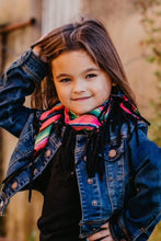 Load image into Gallery viewer, Girls Fuchsia Serape With Fringe Wild Rag
