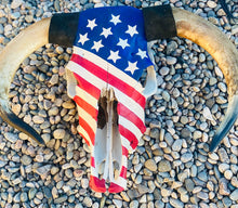 Load image into Gallery viewer, American Flag Painted Cow Skull
